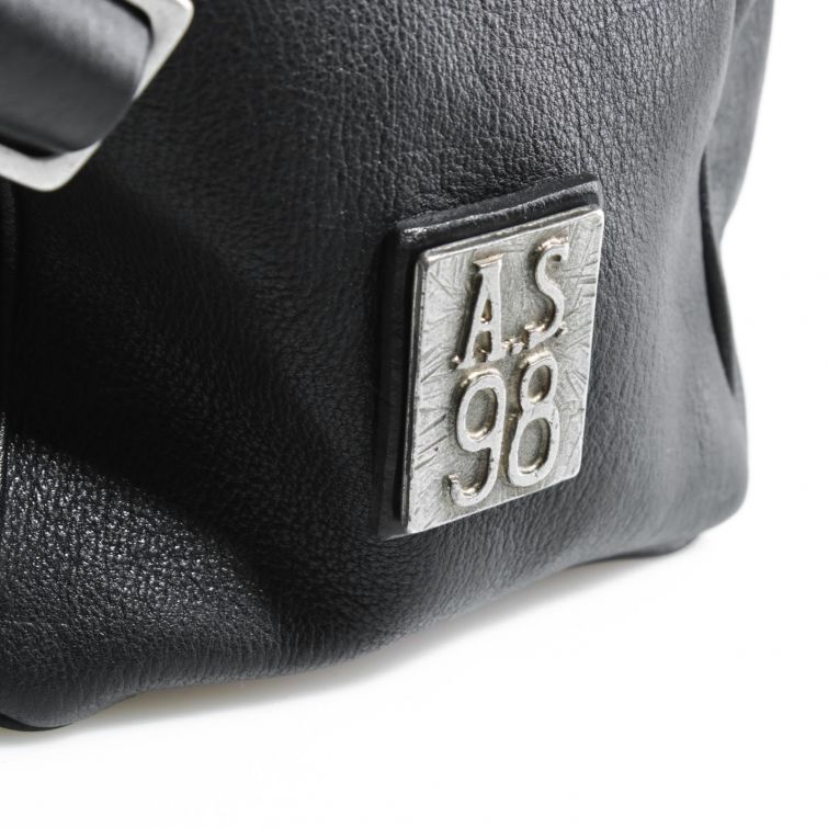 BORSA RIS in Pelle Nera con Tasche Zip A.S.98