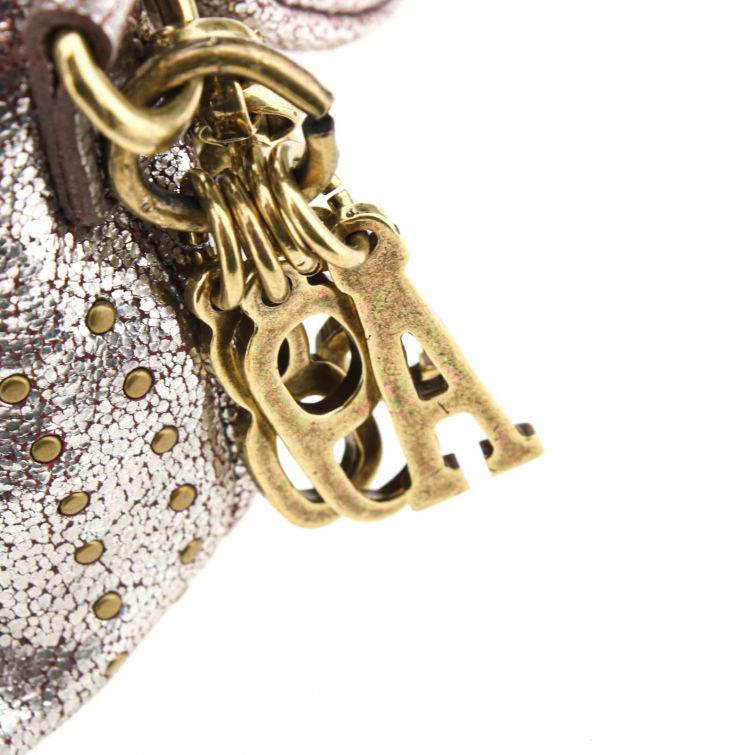 BORSA FANNY in pelle con tracolla a catena e dettagli gioiello
