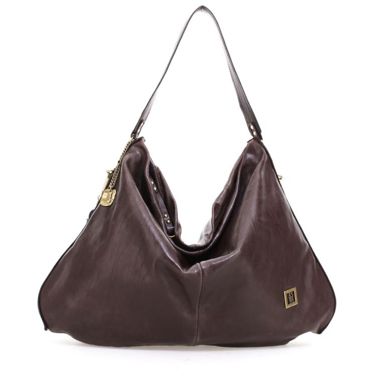 Borsa Loya A.S.98 in pelle marrone artigianale con dettagli eleganti.
