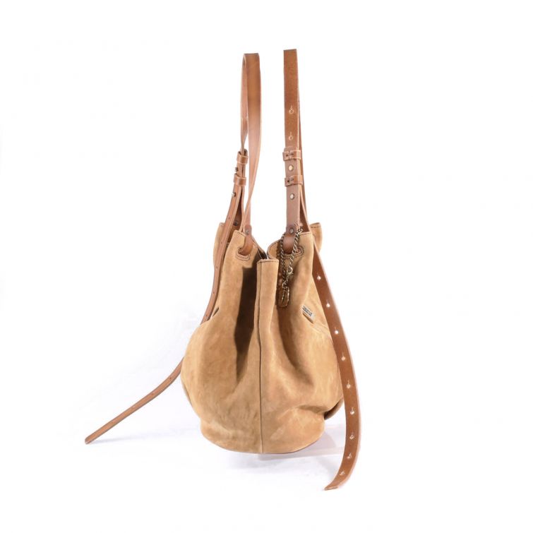 BORSA DELYA in Pelle Scamosciata Beige A.S.98