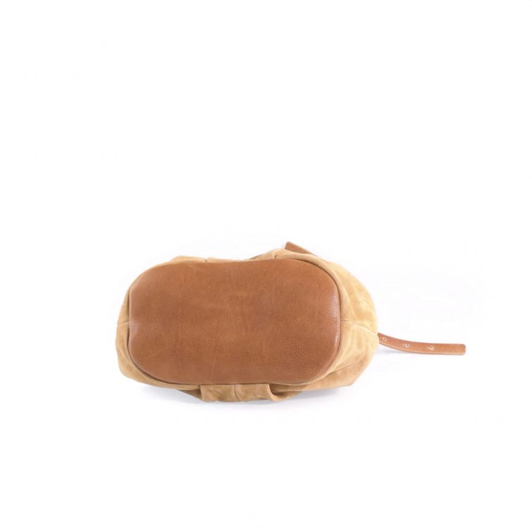 BORSA DELYA in Pelle Scamosciata Beige A.S.98