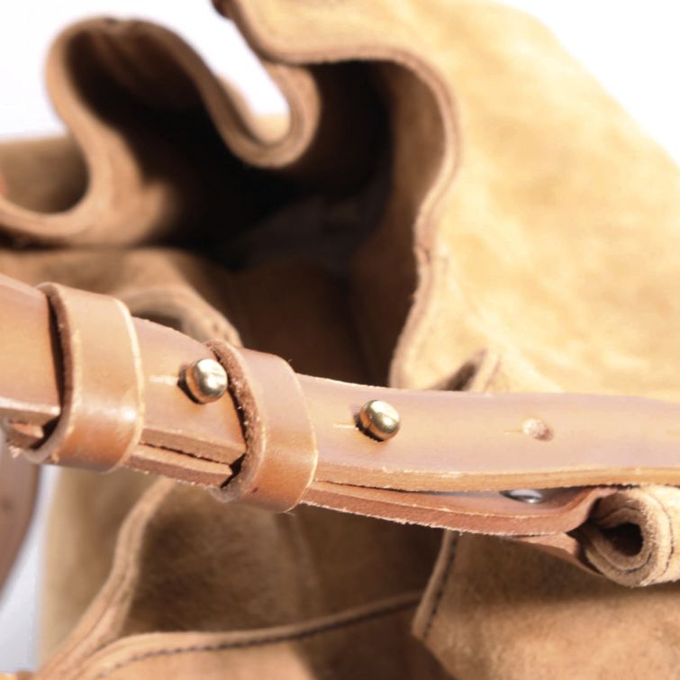 BORSA DELYA in Pelle Scamosciata Beige A.S.98