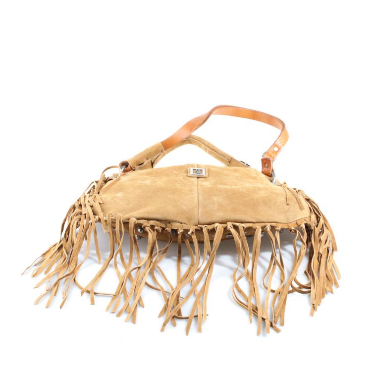 BORSA BOHO in Pelle Cuoio con Frange e Borchie A.S.98
