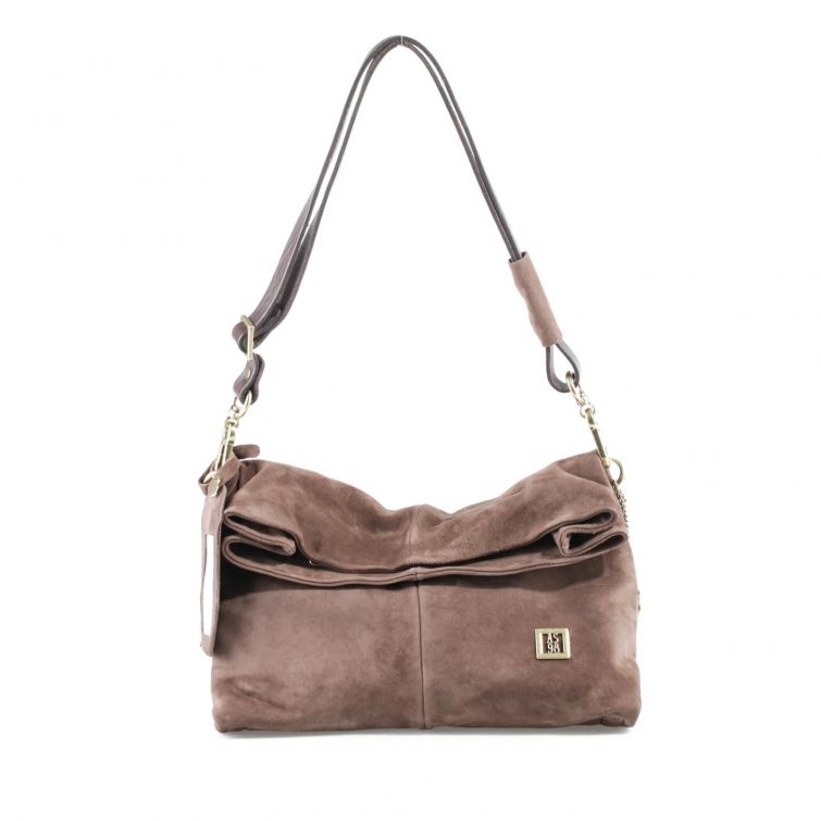 Borsa OLISIA A.S.98 in pelle ebano morbida con tracolla regolabile e design destrutturato elegante e moderno