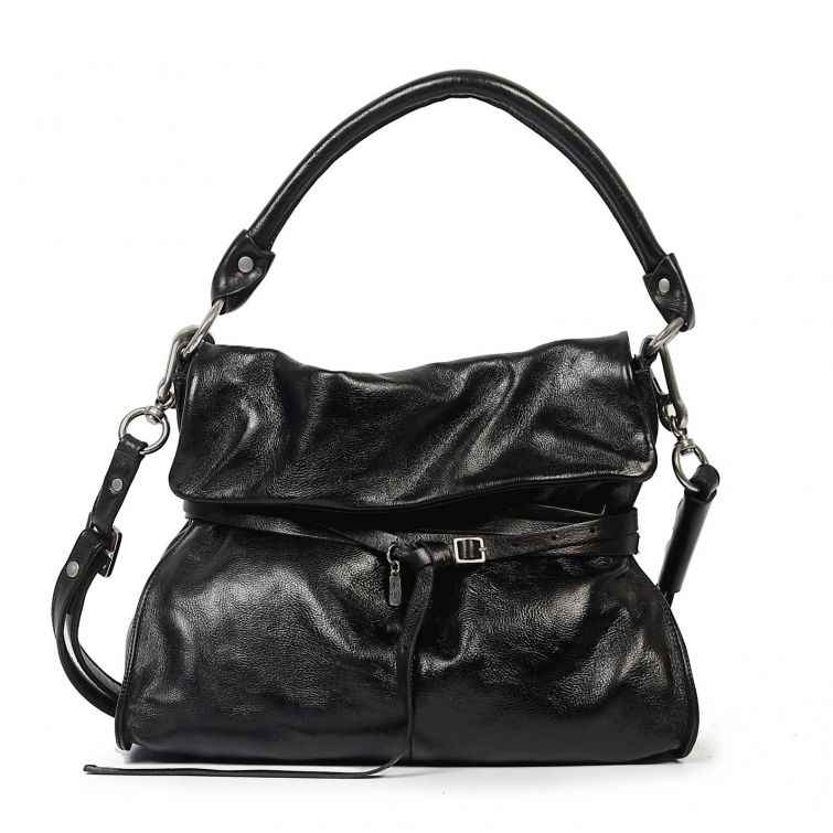 BORSA ELLEN in Pelle Nera Artigianale A.S.98