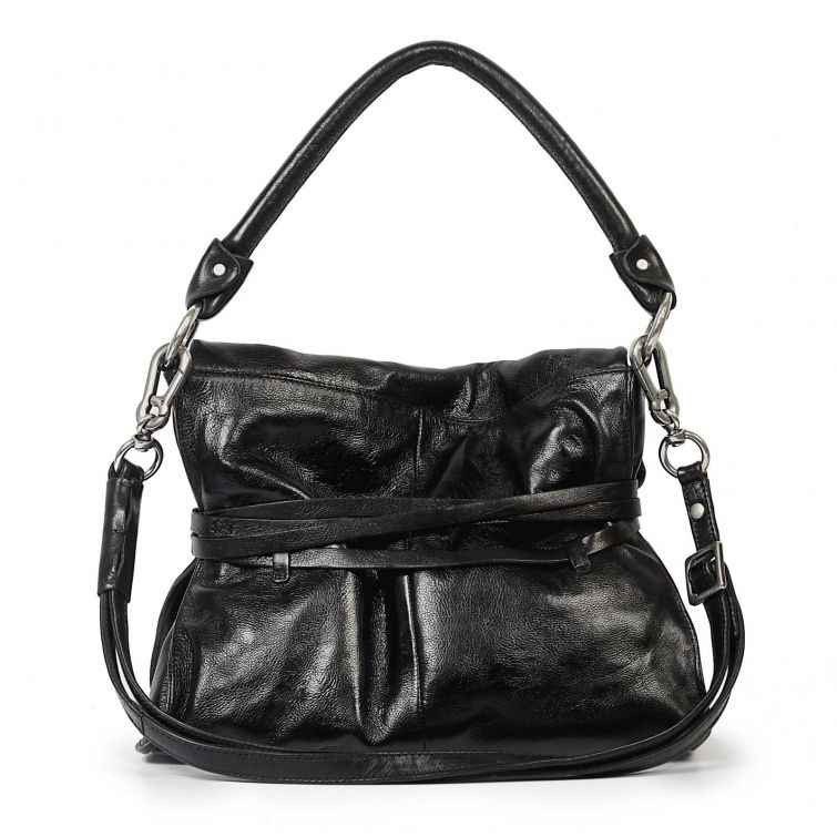 BORSA ELLEN in Pelle Nera Artigianale A.S.98