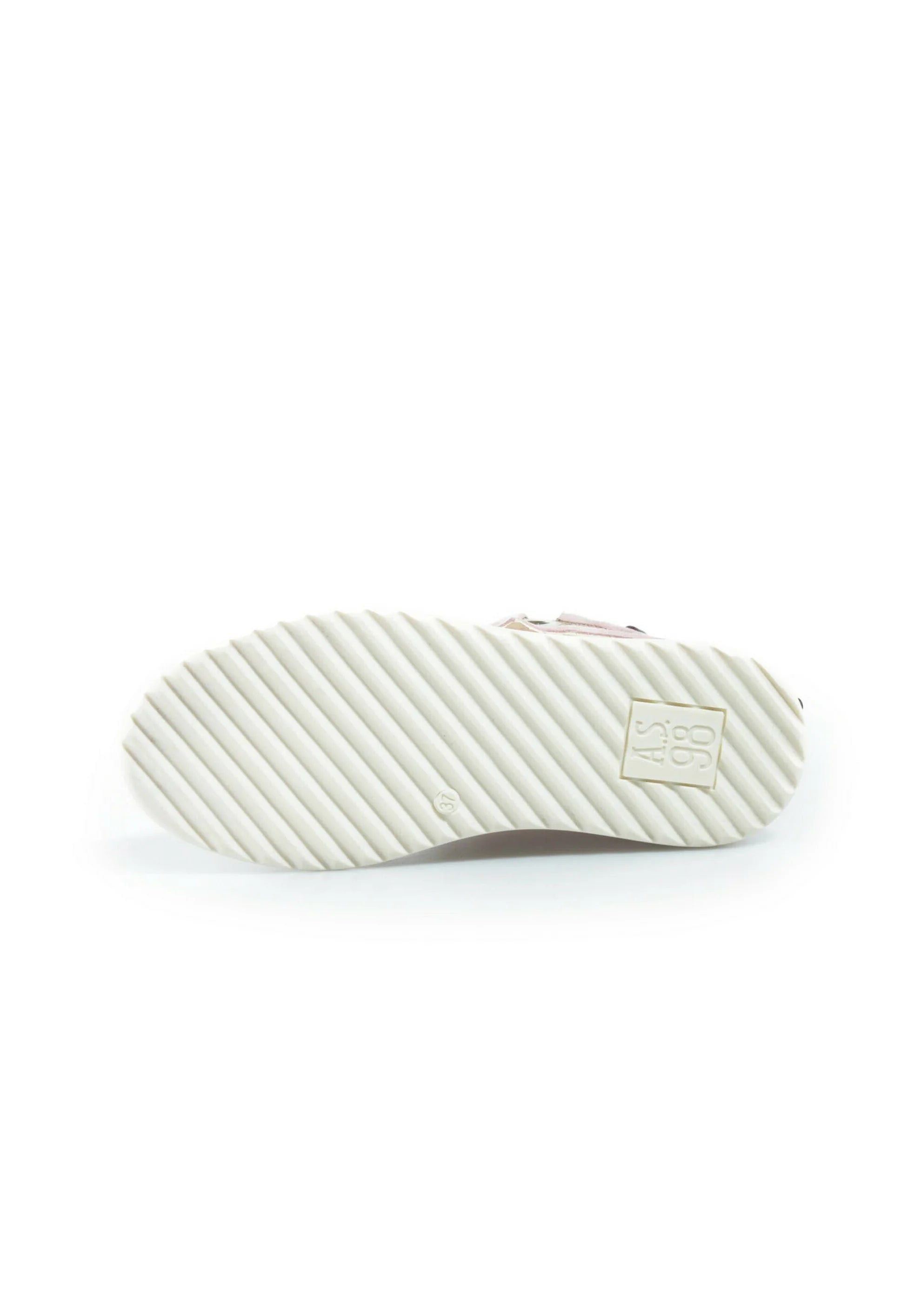 Sneakers SH A.S.98 alte con zeppa, pelle e camoscio rosa, dettagli a contrasto e suola bianca.