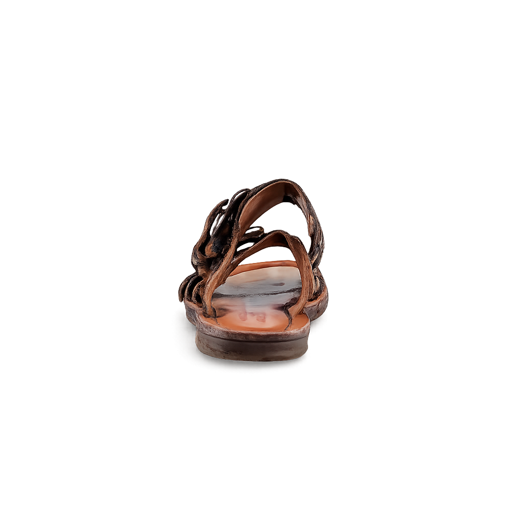 Sandali GAVIN A.S.98 animalier con doppia fibbia in metallo e suola flat