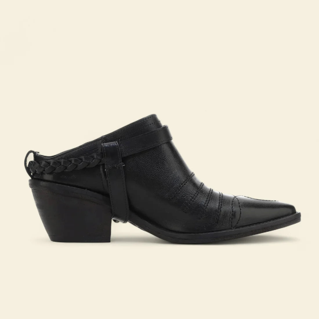 Stivaletti Clif A.S.98 neri in pelle stile western con fibbia laterale