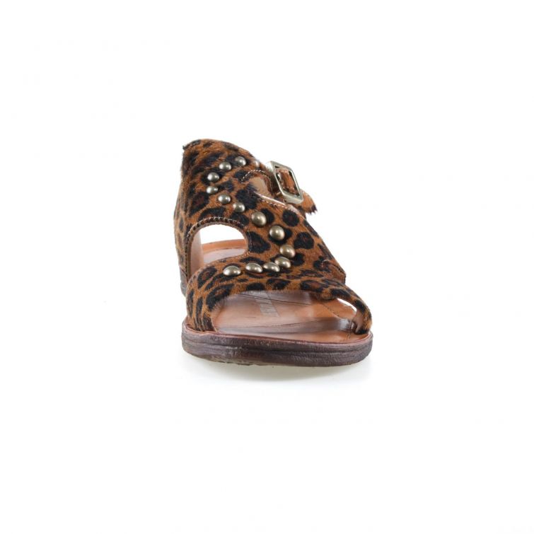 SANDALI A.S.98 leopardati con borchie e comfort artigianale