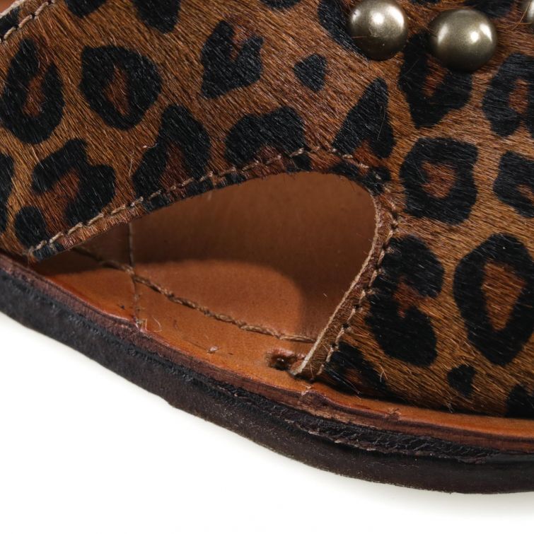 SANDALI A.S.98 leopardati con borchie e comfort artigianale