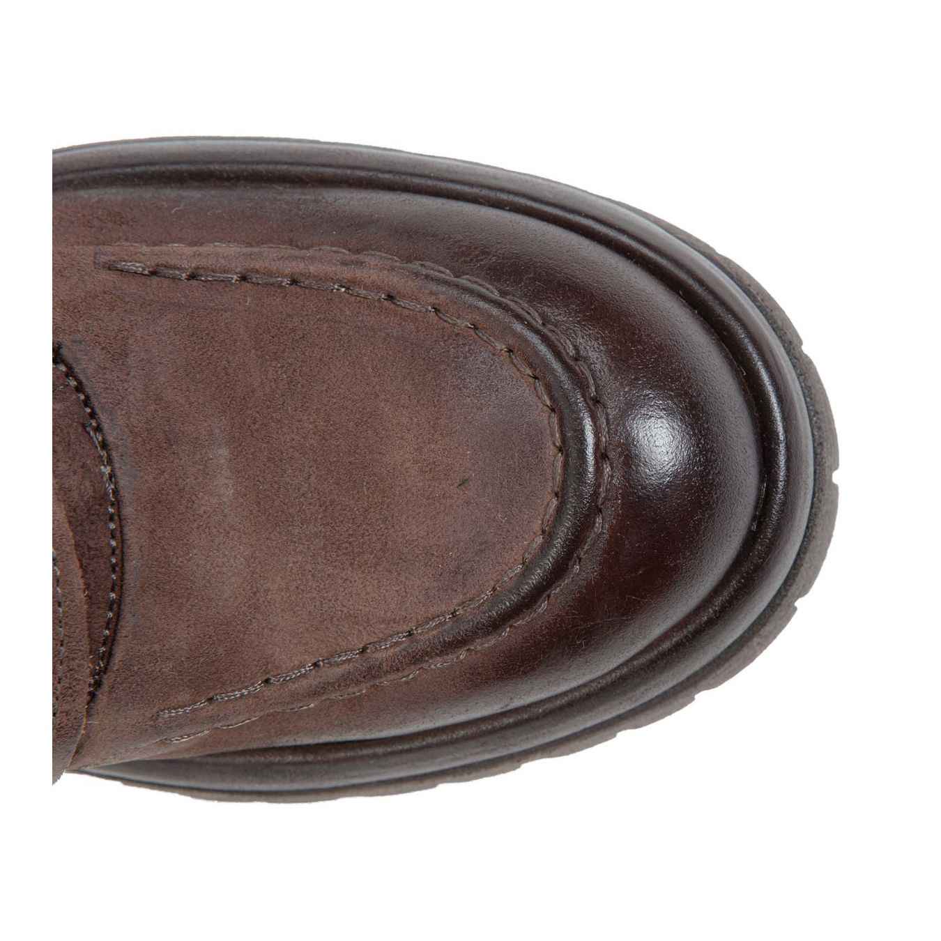 SLIP-ON A.S.98 della linea Dibla in pelle ebano con suola carrarmato