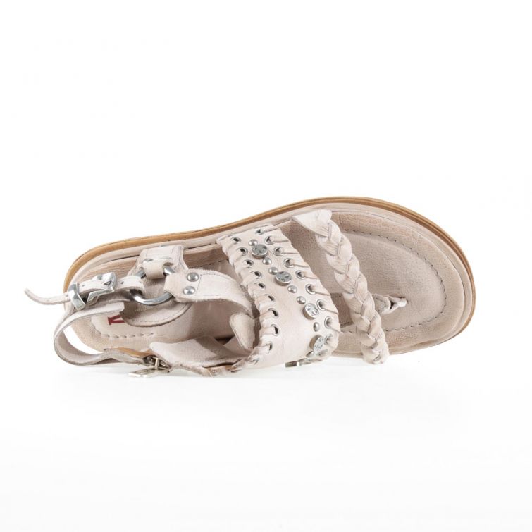 SANDALI SLAINE in Pelle Beige con Borchie A.S.98