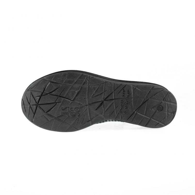 SANDALI SAMA in Pelle Nera Traforata con Zeppa A.S.98