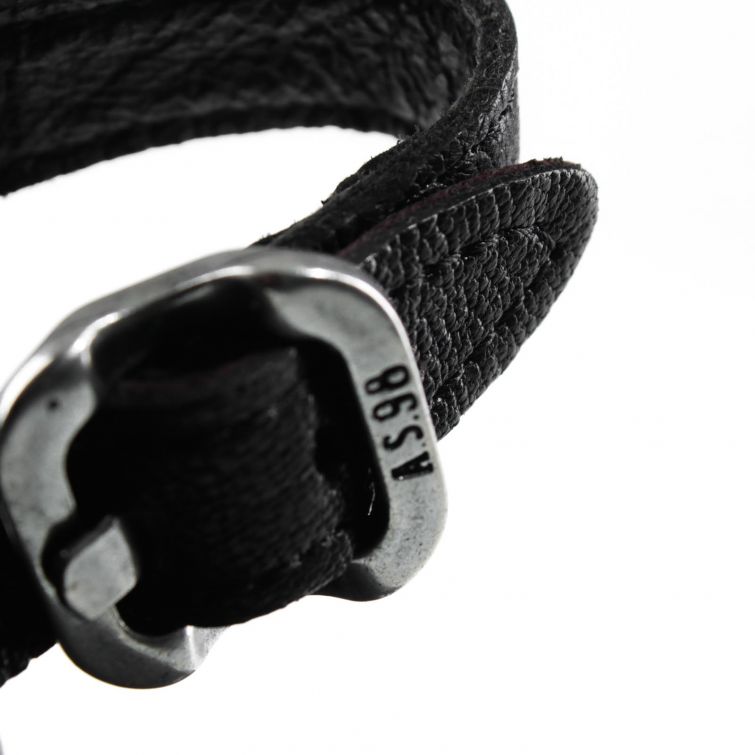 SANDALI SAMA in Pelle Nera Traforata con Zeppa A.S.98