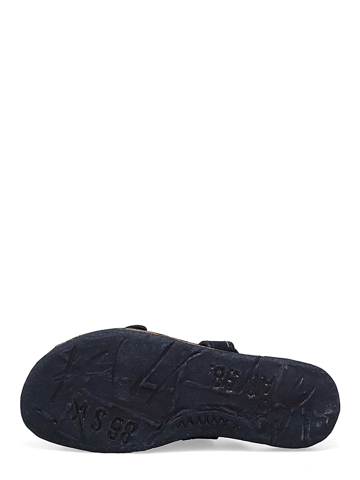 SANDALI GAVIN in pelle nera con fibbie metalliche