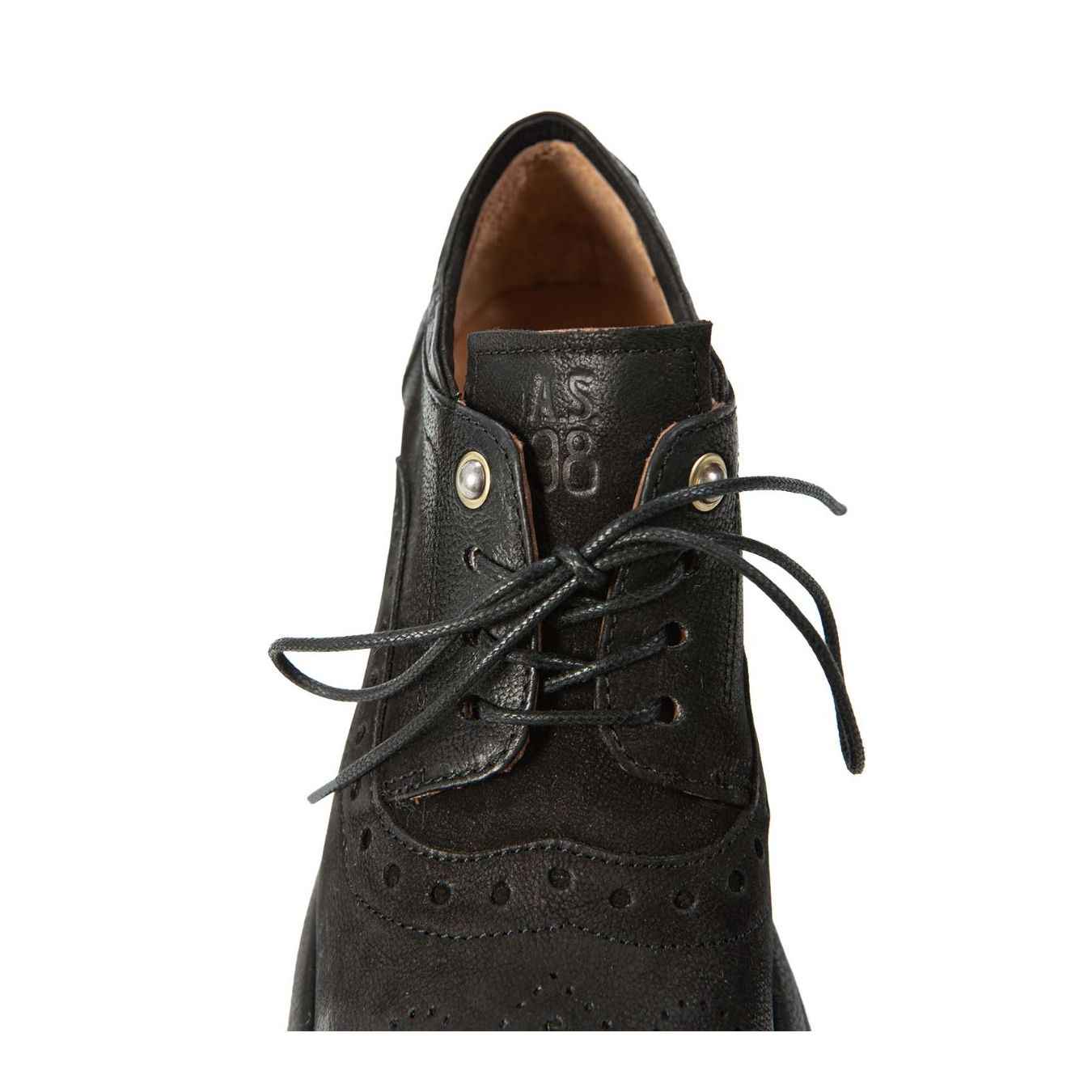 MOCASSINO DIA in pelle nera con suola carrarmato A.S.98
