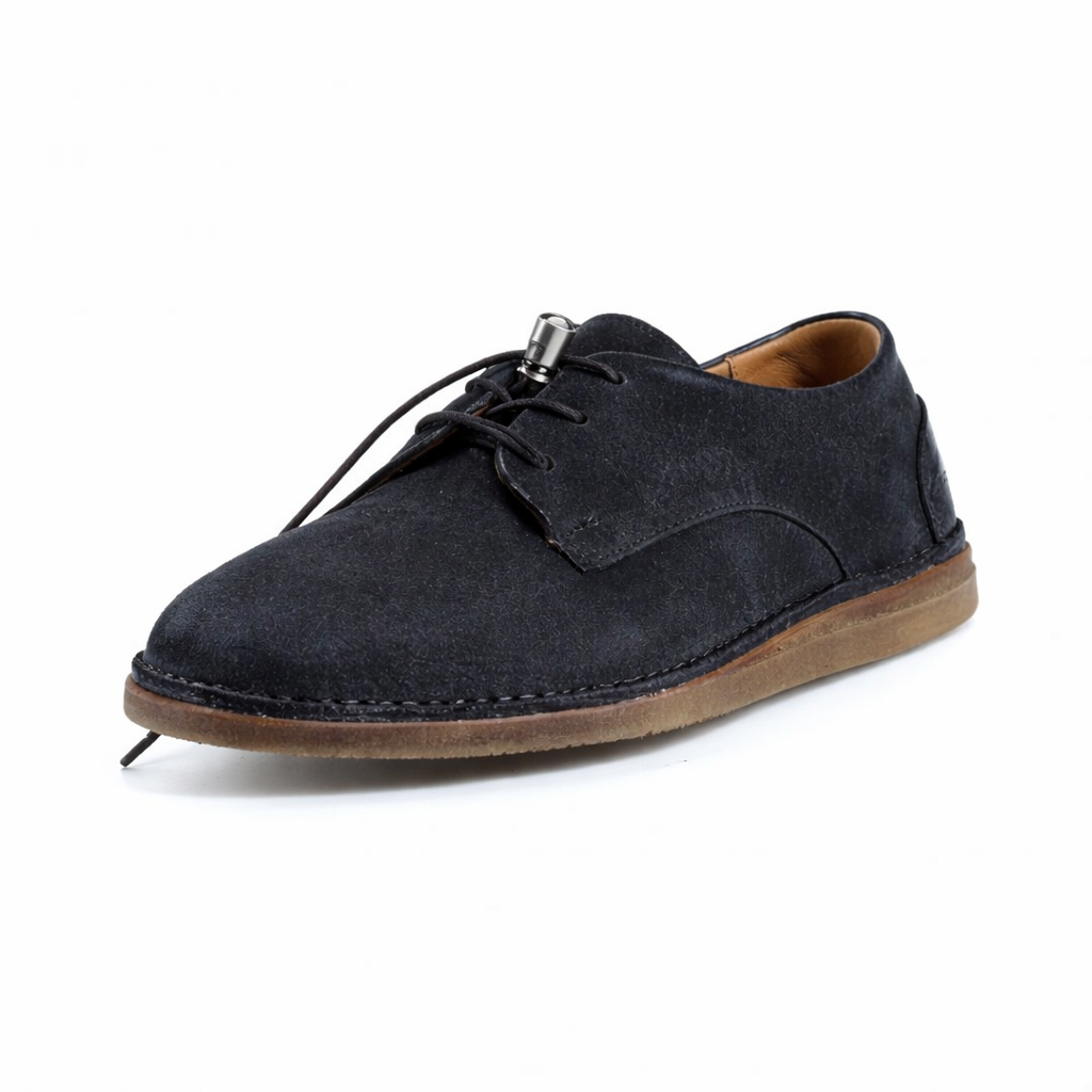 Scarpa uomo ELVIS A.S.98 in pelle nera effetto vintage con lacci, suola bassa leggera e design essenziale