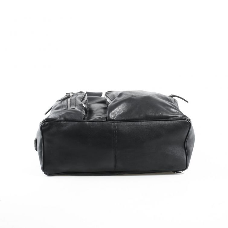 BORSA RIS in Pelle Nera con Tasche Zip A.S.98