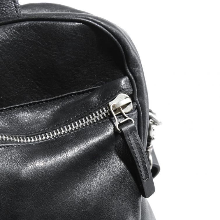 BORSA RIS in Pelle Nera con Tasche Zip A.S.98