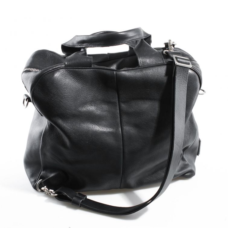 BORSA RIS in Pelle Nera con Tasche Zip A.S.98