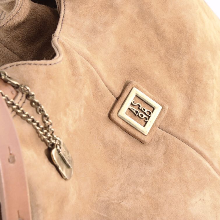 BORSA DELYA in Pelle Scamosciata Beige A.S.98