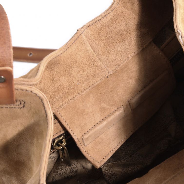 BORSA DELYA in Pelle Scamosciata Beige A.S.98