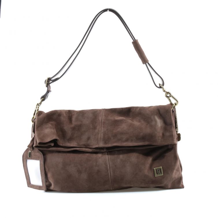 Borsa Loisia A.S.98 in pelle marrone effetto vintage con tracolla, design morbido artigianale e stile casual elegante