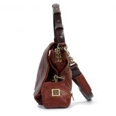 Borsa ELODIE A.S.98 in pelle marrone effetto vissuto con tracolla
