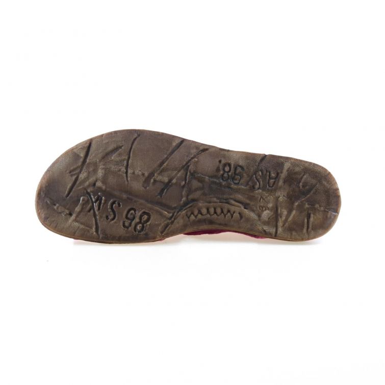 SANDALI ROMI in pelle fucsia con suola flat e design essenziale