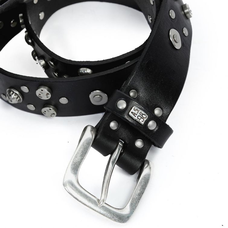 CINTURA A.S.98 in Pelle Nera con Borchie dallo Stile Rock