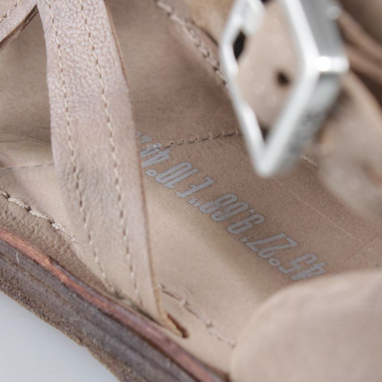 SANDALI RALPH in pelle beige con cinturino regolabile