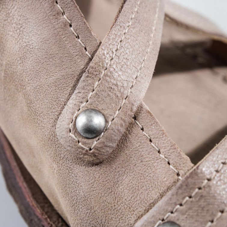SANDALI RALPH in pelle beige con cinturino regolabile