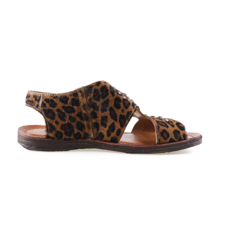 SANDALI A.S.98 leopardati con borchie e comfort artigianale