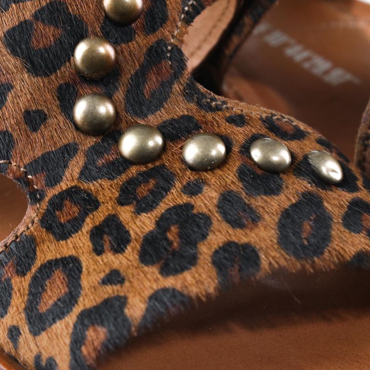 SANDALI A.S.98 leopardati con borchie e comfort artigianale