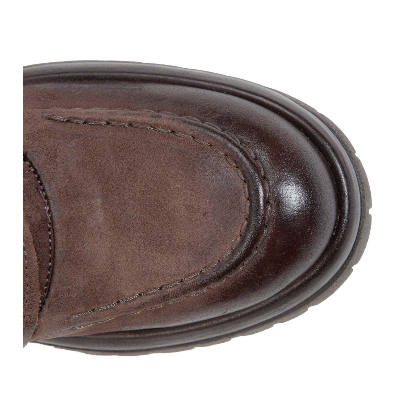 Slip-on A.S.98 Dibla in pelle ebano con fibbia dorata e suola carrarmato