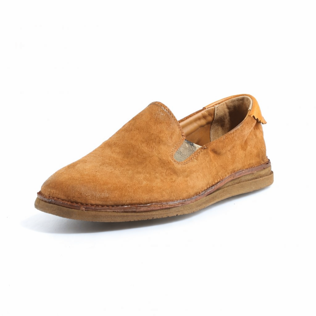 Scarpa uomo ERMAN A.S.98 slip-on in pelle scamosciata color cuoio, suola bassa leggera e design minimal contemporaneo