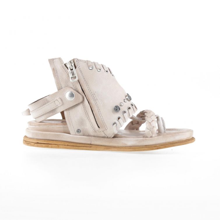 SANDALI SLAINE in Pelle Beige con Borchie A.S.98