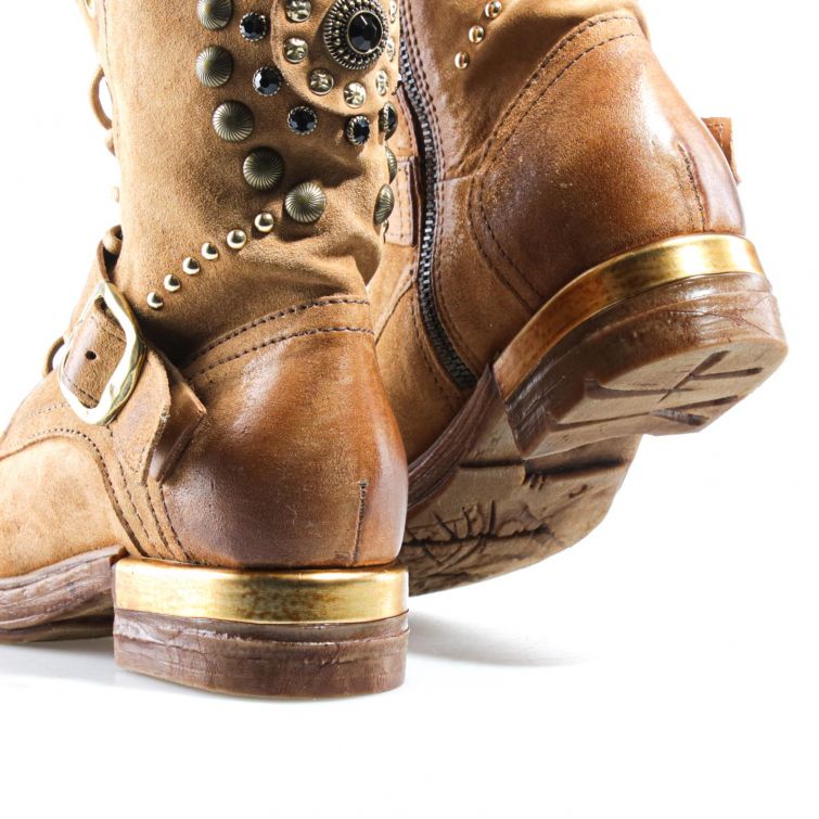 STIVALETTI AEON A.S.98 in pelle con borchie stile biker rock